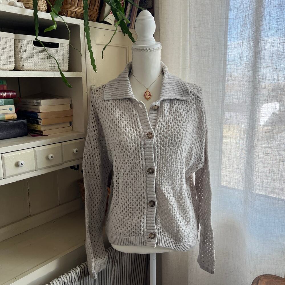 Maurices knit cardigan button down collared sweater size large